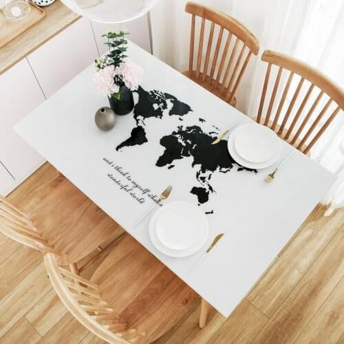 Nordic 3D Creative map pvc plastic tablecloth waterproof Heat resistant oil-proof coffee table mat party table decoration