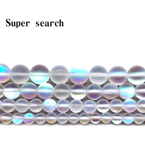 White Frost Moonstone Gem Matte crystal Round Beads 6 8 10 12MM Fit Diy DIY Chrams Necklace Bracelets For Jewelry Making