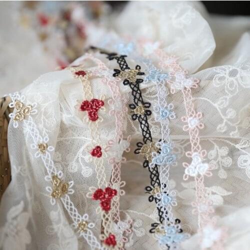 1 Yard Width 2cm 4 Colors High Quality Lace Trim Ribbon Water Soluble Lace Sewing Clothes Accessories DIY Craft Wedding Decor