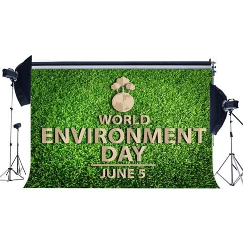 World Environment Day Backdrop 5th June Protect the Earth Backdrops Green Grass Background for Volunteer Labor Day