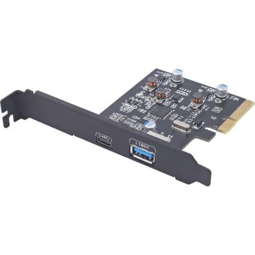 PCIE PCI Express To USB 3.1 2 Port Gen2 10Gbps Type A Type C Expansion Card Chipset Asmedia ASM1142+ASM1543 Adapter Converter