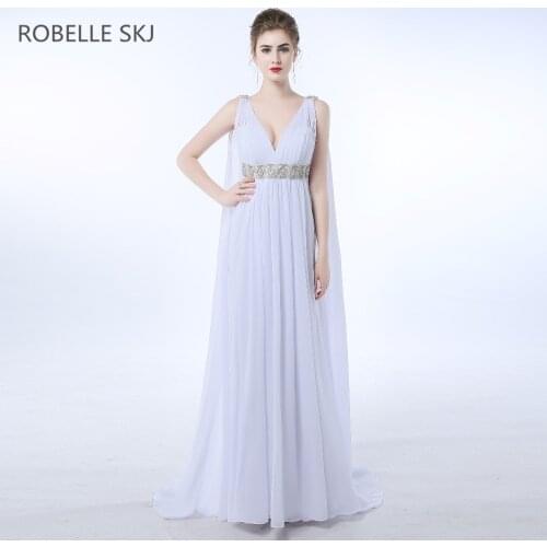 Chiffon V Neck Beach Wedding Dress Gothic Greek Style Boho High Waist Suitable for Pregnant Maternity Vestidos de Casamento