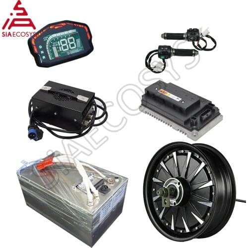 SiAECOSYS QSMOTOR 12*3.5inch 3000W 72V 80kph Hub Motor with EM100SP controller and kits for electric scooter