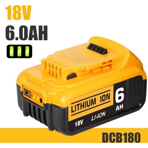 20V 6.0Ah DCB206 Replacement Lithium Battery for DeWalt 20V Max XR DCB205 DCB204 DCB200 DCB203 DCB180 DCD985B 18V Power Tools