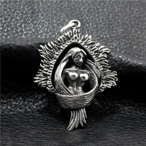 925 STERLING SOLID SILVER MENS WOMEN fairy tale Sea-Maid Artisan Gothic PENDANT Charm Jewelry A3184