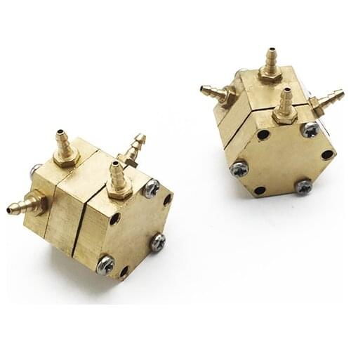 Dental Hexagonal Water Air Valve 3mm Copper 4 Connectors 2pcs Dental Chair Unit