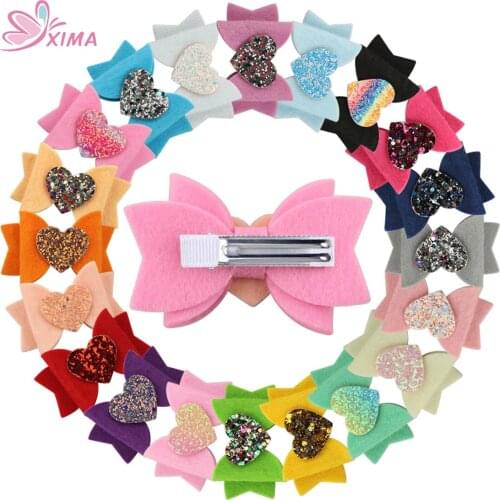 XIMA 20pcs/lot New Design Satr Hair Clip 3inch Hair Bow with Sparkly Star Hairpins Kids Barrettes for Girls Hair Accessories