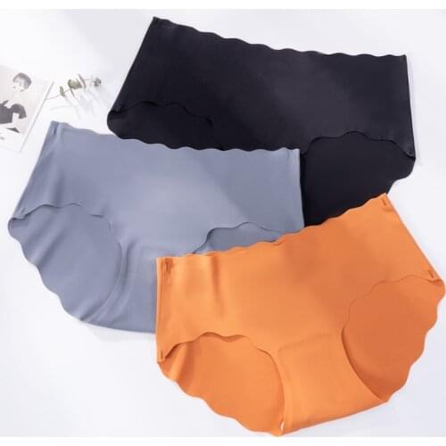 Womens Seamless Panties Slip Silk Satin Underwear Woman Ruffle Female Underpants Tuck The Abdomen Tuck The Waist Raise The Hips