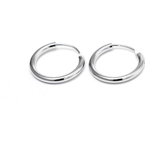 Pendientes Mujer Hoop Punk Stud Earrings Stainless Steel Silver Color Circle Basketball Earring For Women /Girl Jewelry