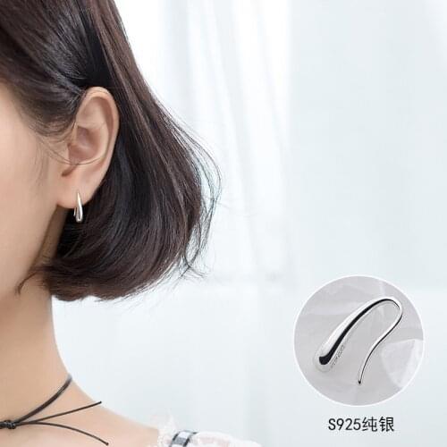 Drop-shaped ear hook earrings female S925 sterling silver simple and versatile Korean temperament earrings niche design earrings