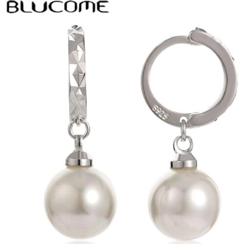 Blucome Simulated Pearls Copper Earrings Shiny Zircon Stones Aretes For Women Gold Color African Beads Brincos Grandes Bijoux