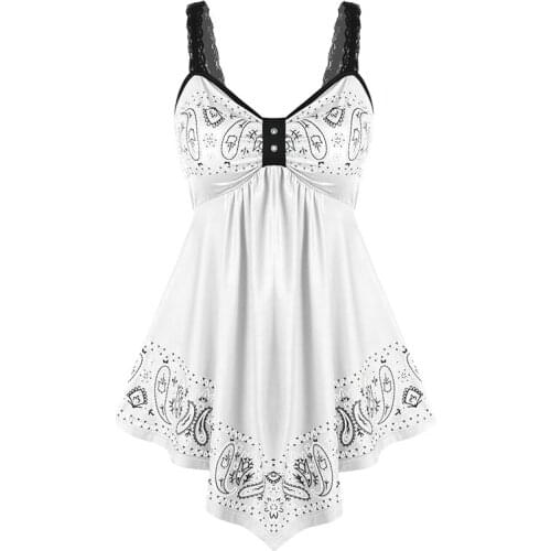 2021 New Summer Women S-5XL Plus Size Mini Elegant Tank Dress Sleeveless Paisley Empire Waist Asymmetric Women outfit Bohemia