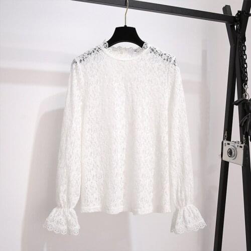 Autumn Women Two Piece Sets Mid Long Dress and Lace Shirts Blouse Korean Slim Waist with Sashes Belt Floral Long Sleeve V-Neck