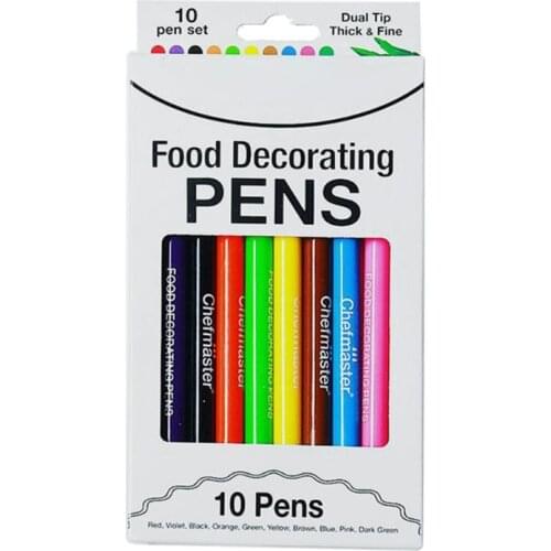 10 Colors Edible Ink Markers for Cookies Epoxy Resin Design Food Coloring Markers Resin Fine Tip Drawing Pens Craft Tool
