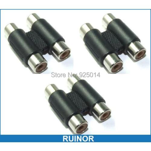 10 PCS Female 2 RCA to Female 2 RCA plug TV Video Audio Speaker Cables Connector