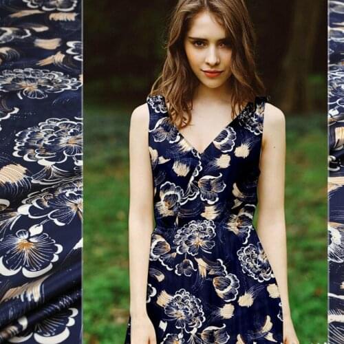 135cm wide silk stretch satin fabric meter digital inkjet silk fabric satin shirt dress print fabric wholesale silk cloth