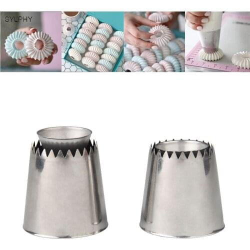 SYLPHY 2pcs large ring cream cake tips decoration nozzles set stainless steel Icing piping pastry nozzle cupcake tools