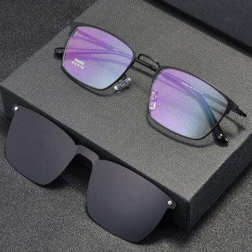 2019 Quality Women Men Set Mirror metal Punk Optical Myopia Glasses Frame with Magnet Fashion Polarized Sunglasses Clip NX