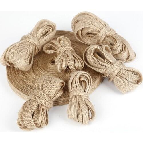 6/10/15/20/25/38mm 5M Jute Burlap Ribbon Hemp Ribbon Weddings Belt Strap Floristry Wedding Party Decor Craft Sewing DIY