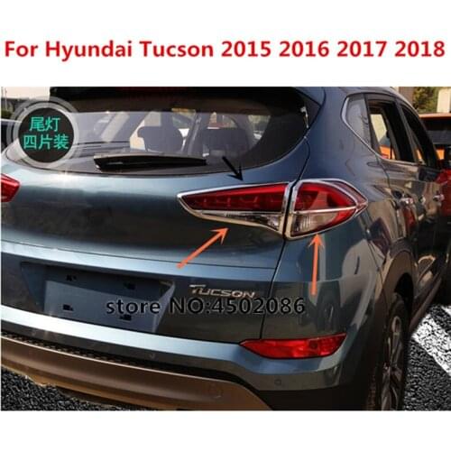 ABS Chrome Rear Head Light Lamp Cover Headlight Taillight Cover Trim For Hyundai Tucson 2015 2016 2017 2018 Car-styling