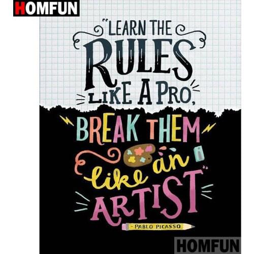 HOMFUN Full Square/Round Drill 5D DIY Diamond Painting "Text" Embroidery Cross Stitch 5D Home Decor A01545