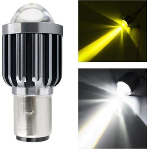 DC 9-32V Aviation Aluminum 6063 H6 BA20D Led Motorcycle Headlight Bulbs With Lens Dual Color Hi/Lo Beam Fog Lamp
