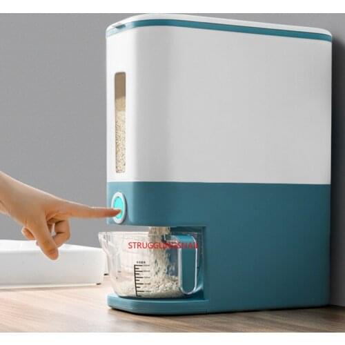 Automatic Plastic Kitchen Rice Storage Box Bucket Moisture-proof Insect-proof Sealed Cereal Dry Food Box Grain Storage Bin Rice