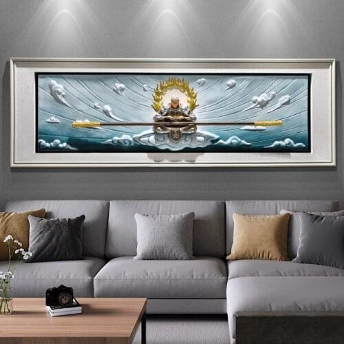Fighting Against Buddha Decorative Painting Relief Painting Background Wall Bedroom Painting Qitian Dasheng Sun Wukong Mural