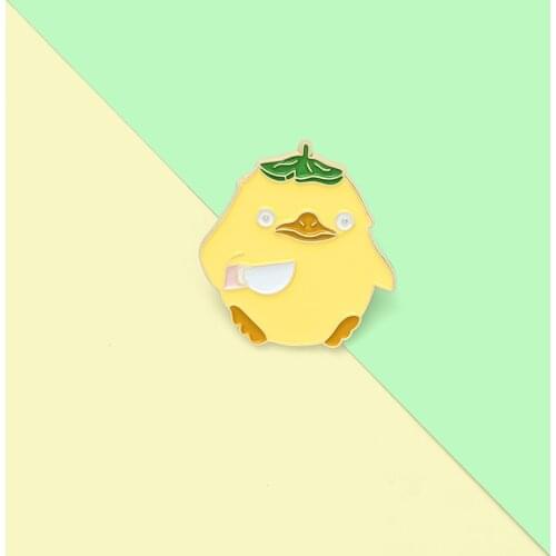 Spirited Brooches for Women Cartoon Duck Enamel Pin Bag Lapel Pin Movie Spring God Animal Metal Badge Jewelry Gift Wholesale