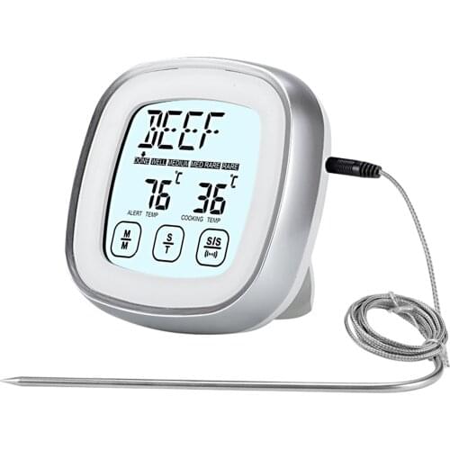 Digital Meat Thermometer for Grill - Oven Kitchen Cooking Instant Temperature Reader Gauge with Metal Wired Probes