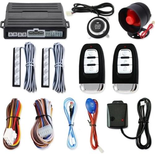 Vibration sensor alarm with autostart Engine Remote Starter Keyless Entry System Central Locking Car Ignition Start Stop Button