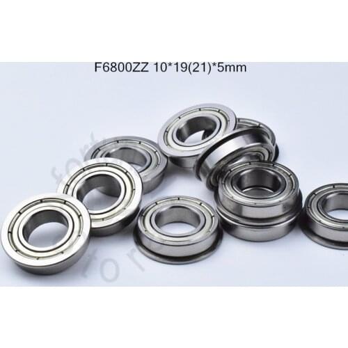 F6800ZZ 10*19(21)*5mm 10pieces bearing Flange bearings 6800 F6800Z F6800ZZ chrome steel deep groove bearing