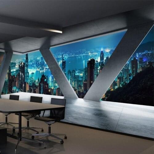 Custom Photo murale Wallpaper Wall Murals Modern City Building Aesthetics Khaki Green Mural Living Room Sofa Bedroom Home Decor