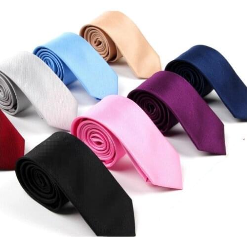 Quality Silk Solid Color Ties for Men 6cm Slim Classic Necktie Red Blue Black Tie Wedding Business Men Shirt Tie corbatas hombre
