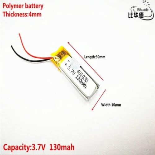 Good Qulity 3.7V,130mAH,401030 Polymer lithium ion / Li-ion battery for TOY,POWER BANK,GPS,mp3,mp4