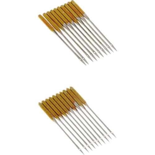 20Pcs/lot Stainless Steel Sewing Machine Needles Household Standard Ballpoint Overlock Anti-jumper Sewing Needle 90/14 75/11