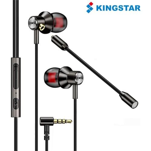 KINGSTAR Gaming Earphone 3.5mm Gamer Headset Sports Noise Cancelling Earbuds Wired Headphone with Detachable Mic for Phone PC