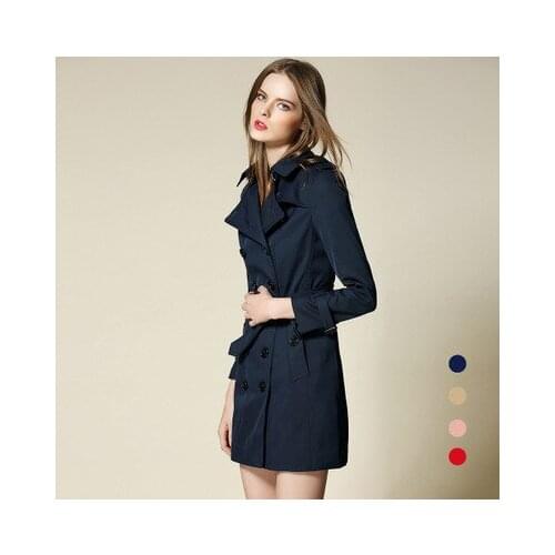 Top brand Classic Double-breasted Long Women Trench B6 high quality