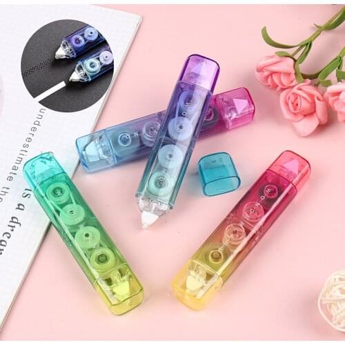 1 Pcs Double Head Gradient Color Double-sided Tape Corrector Correction Tape Supply Portable Correction Tape School Supplies