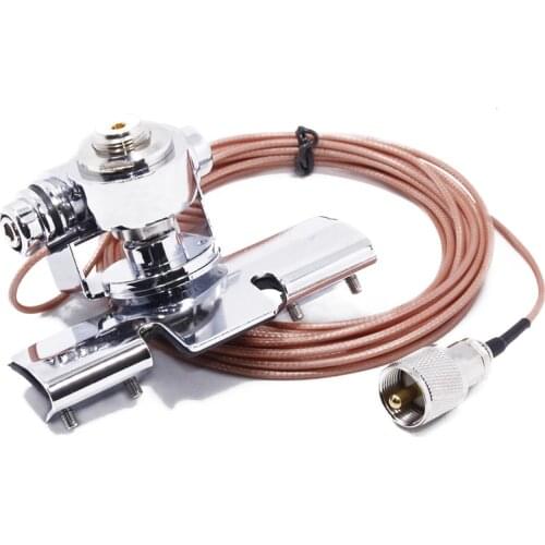 Car Antenna Mount Car Clip Trunk Lid Hatchback Mount Bracket for Mobile Vehicle Car Radio Two Way Radio Antenna + 5m Cable