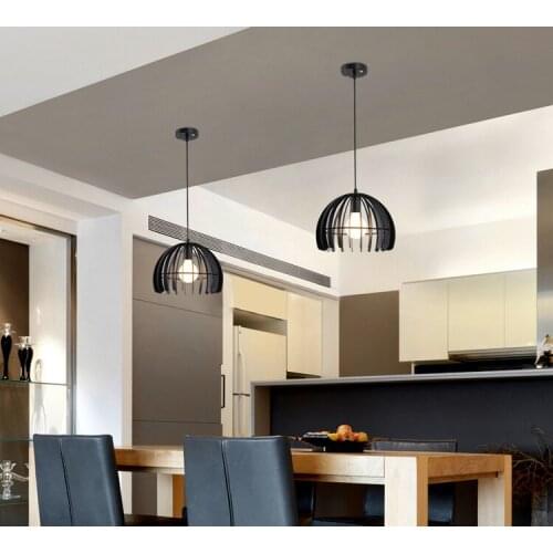 E27 Simple modern wrought iron nordic study creative personality single head restaurant chandeliers