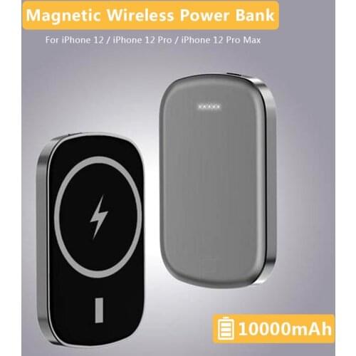 10000mAh Magnetic Wireless Power Bank For Magsaf Powerbank Fast Charger For Iphone Xiaomi Samsumg Qi Universal External Battery