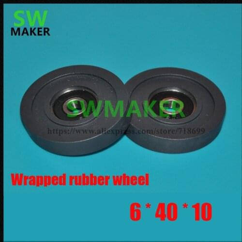 6*40*10mm miniature bearing, wrapped rubber,polyurethane pulley, silent bearing bearing, rubber wheel 626