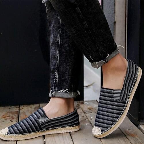 Flats Mens Casual Shoes China Style Spring Autumn Shoes Men Hemp Canvas Man ShoesLoafers Men Handmade Shoes Man Espadrilles