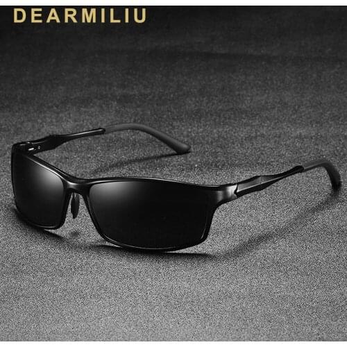DEARMILIU Aluminum Magnesium Mens Sunglasses Polarized Coating Mirror Square Sun Glasses Male Eyewear Accessories For Men