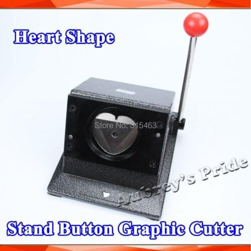 NEW Heavy Duty Manual Heart Shape 57x52mm Multi Sheets Stand Paper Graphic Punch Die Cutter for Pro Button Maker