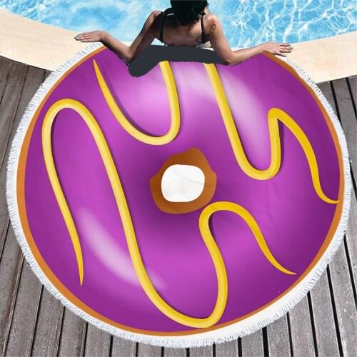 Doughut Beaching Swimming Seaside Towel Soft Comfortable Microfiber Doughnut Series Gym Swimming Bath Towel