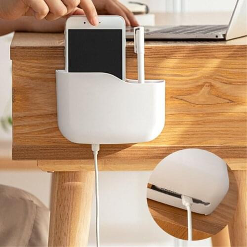 Simple Remote Control Storage Box Wall Shelf Storage Containers Organizer Boxes Punch Free Mobile Phone Box Household Items