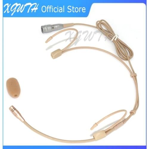 Double Ear Hanging Headset Microphone Electret Condenser Hypercardioid Headworn Mic for Audio Technica Wireless System 4 Pin