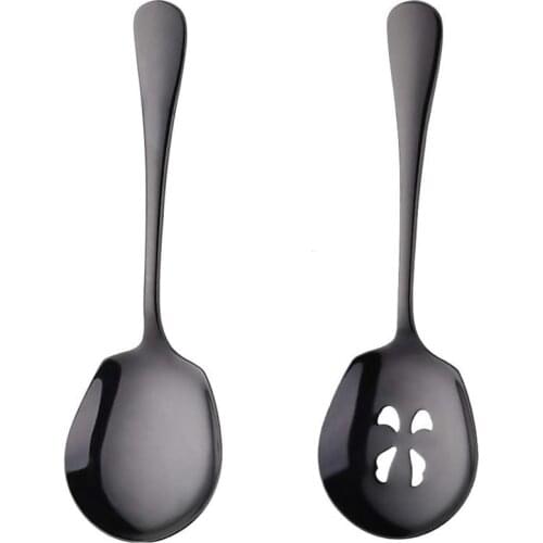 Serving Spoon, Slotted Serving Spoon, Household Banquet Banquet Utensils,2 Pieces